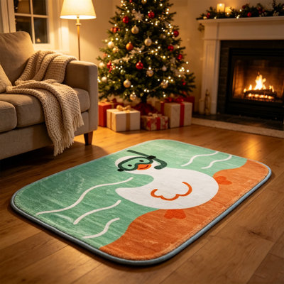Ducks Bath Mat Ducks Furry Carpet Cute Bathroom Rugs Soft Absorbent Quickly Dry Non Slide Rubber Machines Washable Funny Bathroom Mat for Bathroom Door Bathroom Home Decor