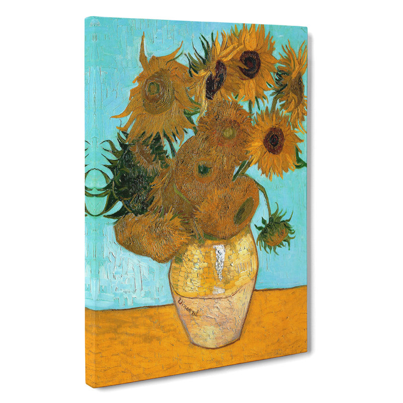 Twelve Sunflowers by Vincent Van Gogh - Wrapped Canvas Painting, 76cm H x 50cm W x 3cm D