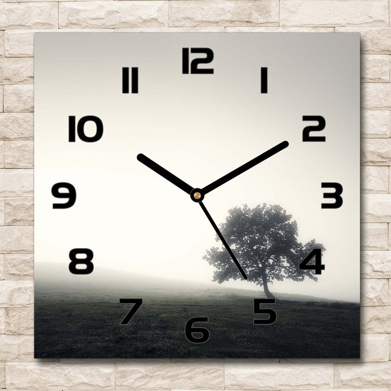 Heimwald Glass Wall Clock, Black/Grey/White