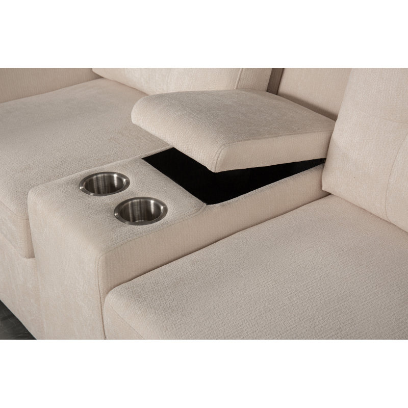 Delila 6-Piece Modular Sectional Sofa With Storage & Pullout Loveseat – Chenille Modern Living Room Collection