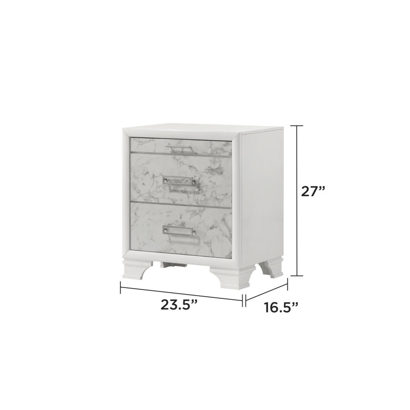 Soul Modern Style Nightstand Made With Wood In White  Same As B009P309601 (CA Inventory)