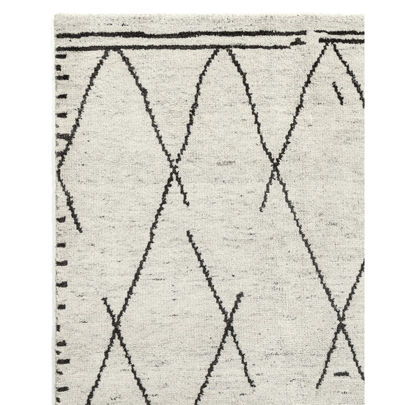 Organic Hand Knotted Geometric Area Rug, Rectangle 8' x 10'