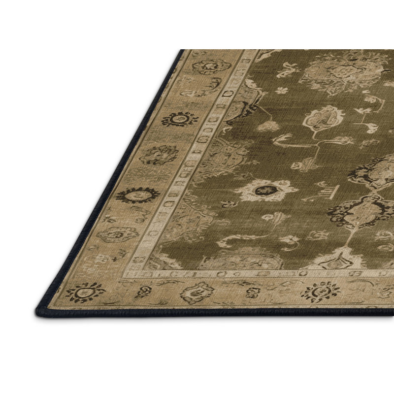 Tapis brun lavable à la machine, Carré 3 pi