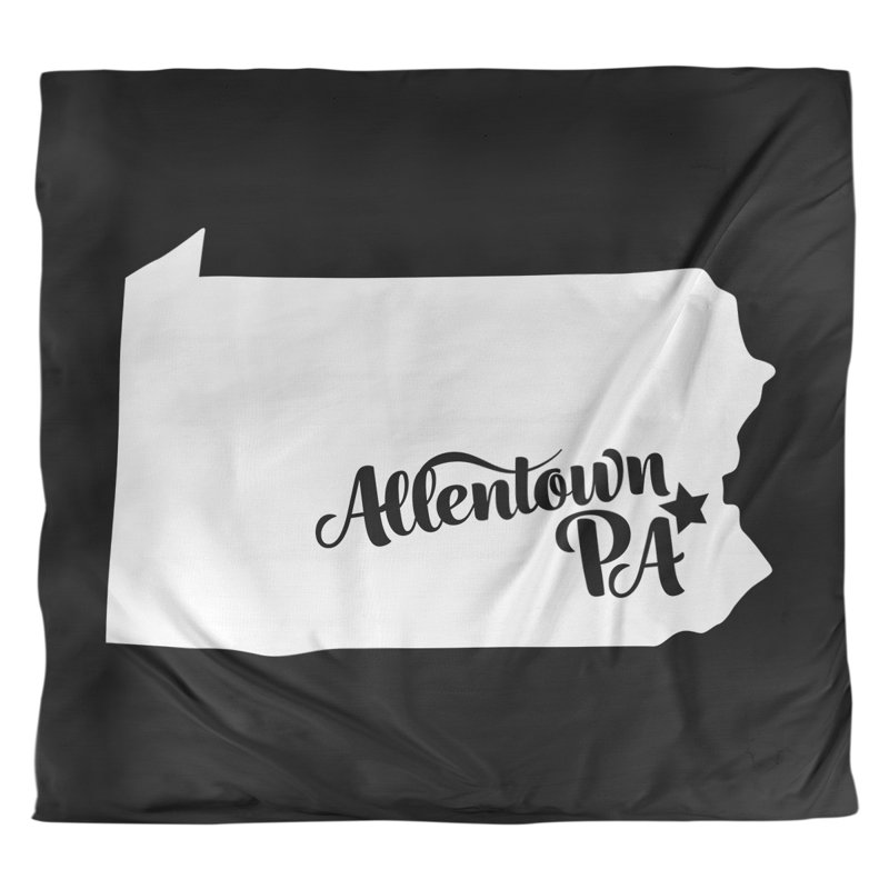 Housse de couette réversible Allentown Pennsylvania, Microfibre, Housse de couette pour grand lit, Noir