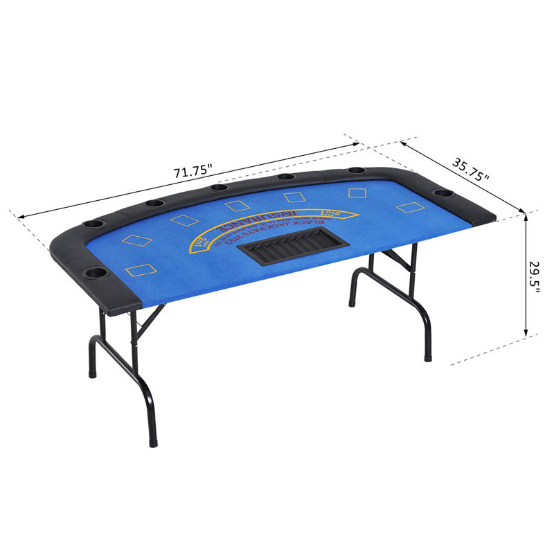 Soozier Soozier 71.75'' 7 - Player Foldable Poker Table