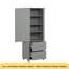 Grande armoire de rangement pour salle de bain, armoire de rangement autoportante avec deux tiroirs et tablette réglable, panneau de fibres à densité moyenne avec finition peinte, gris-901230111