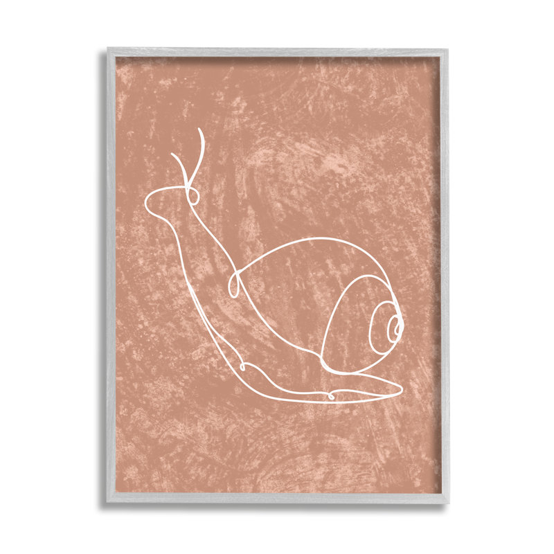 Ba-280, dessin d'escargot encadré, Estampe numérique Farmhouse, H 14 po x l 11 po x P 1,5 po