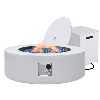  Foyer de table rond 42 po au gaz en fer Cover Comprend un couvercle de réservoir