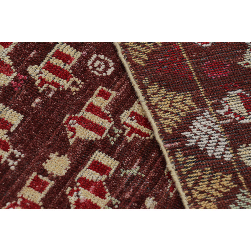 Burano Hand Knotted Wool Geometric Area Rug, Rectangle 5' x 7'