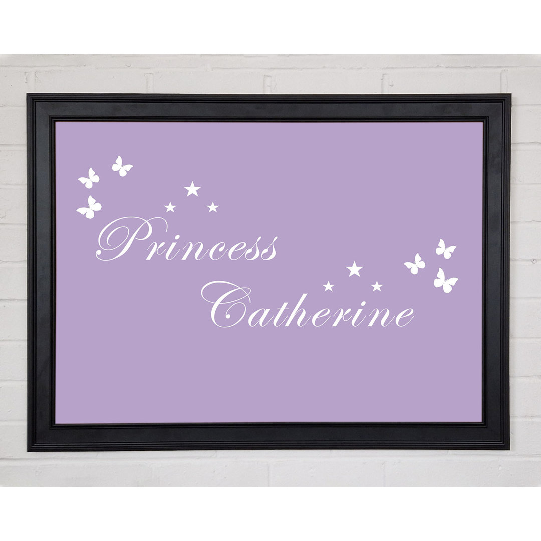 Gerahmtes Poster Girls Room Quote Your Own Name Princess Lilac