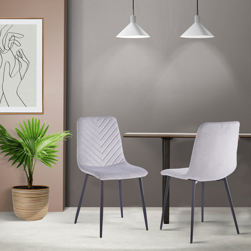 Chaise d'appoint en velours Kyomie, Gris