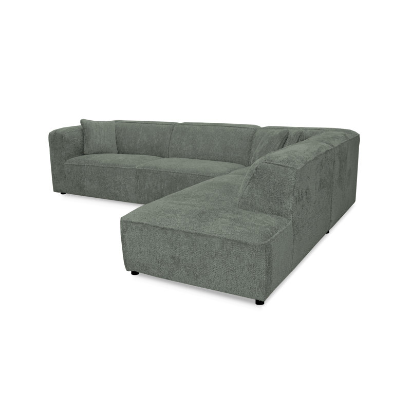 5 Seater Corner Sofa, Green