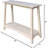 Solid Hardwood Sofa Table With Butcher Block Surface And Shelf, Unfinished