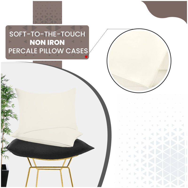 Cotton Blend Pillow Case, Cream