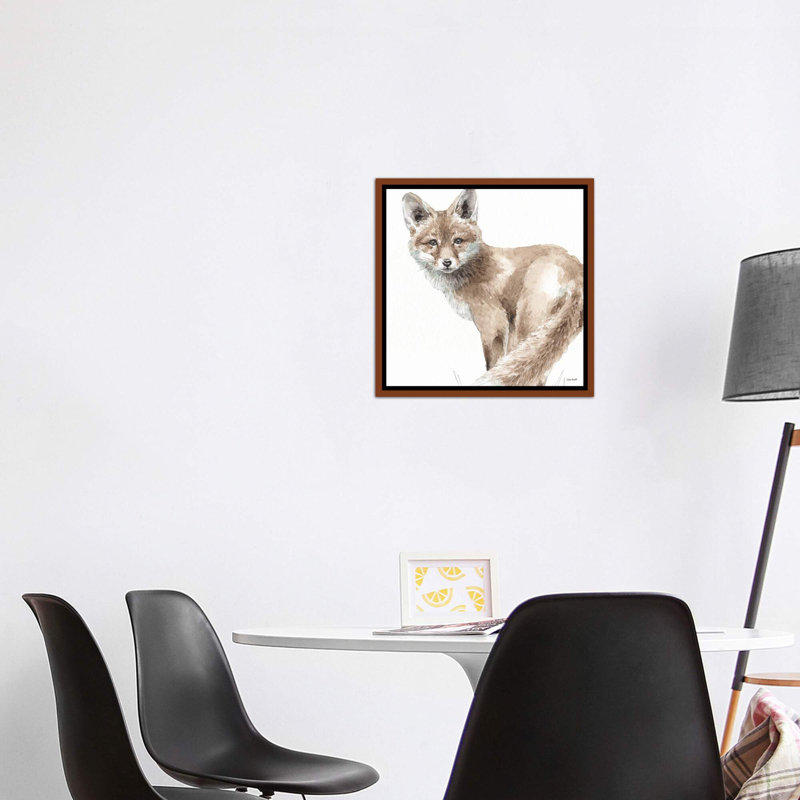 «Forest Friends V» par Lisa Audit - reproduction d'art, Toile avec cadre en bois classique, Pas de tapis