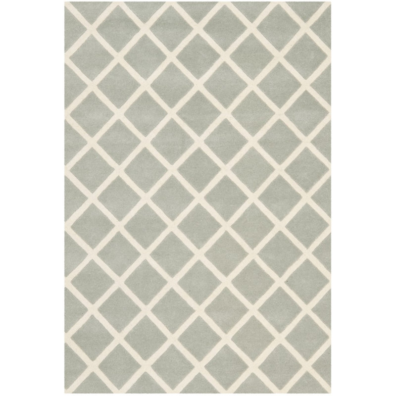 Teresita Hand Tufted Wool Geometric Rug, Rectangle 5' x 8'