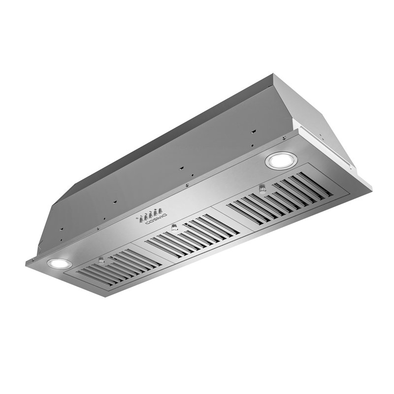Cosmo 36 in. Lumin Collection Ducted Insert Range Hood, Button Controls, LED Lights, Permanent Filters, Stainless Steel
