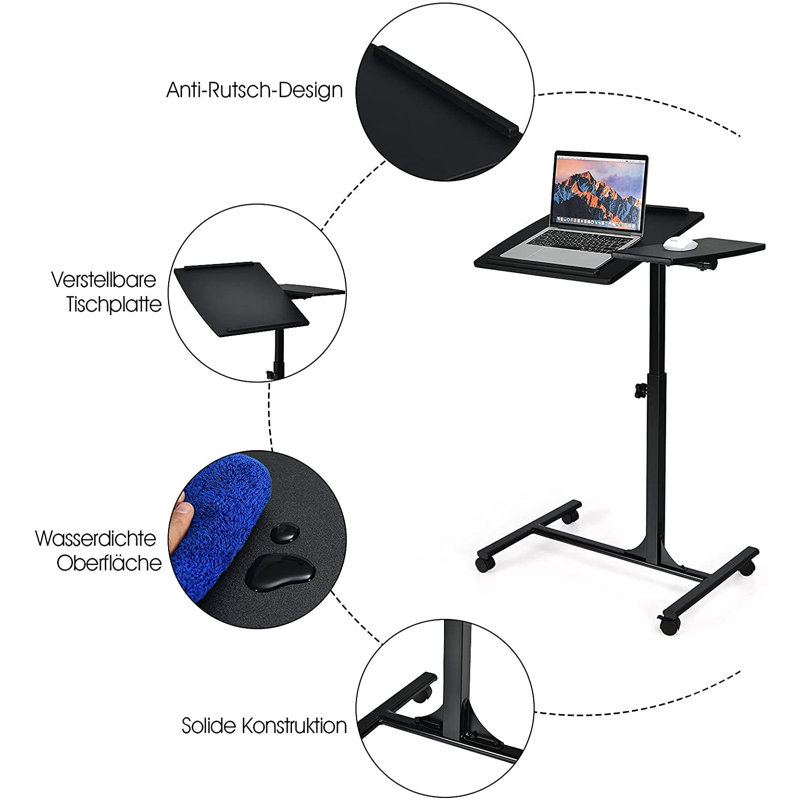 71cm H x 64cm W Laptop/Tablet Storage Cart with Wheels