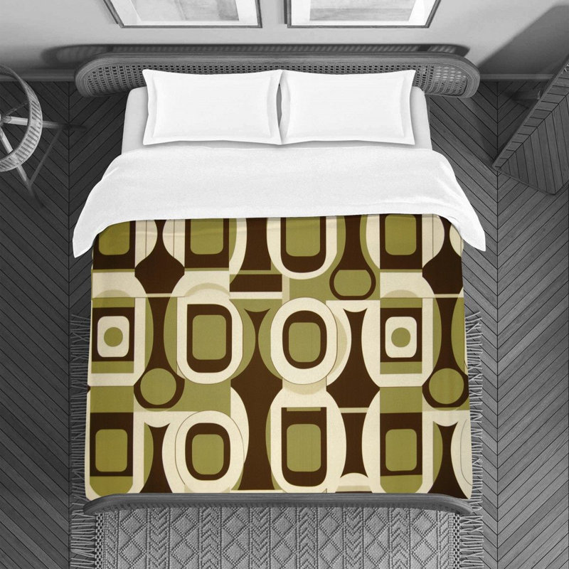 Funky Polyester Geometric Shapes Duvet Cover, Queen Duvet Cover