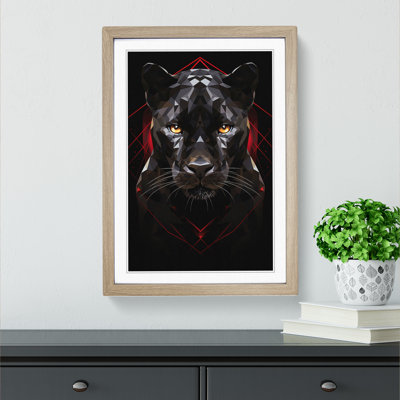 Panther Geometric No.2 - Single Picture Frame Print on Wood