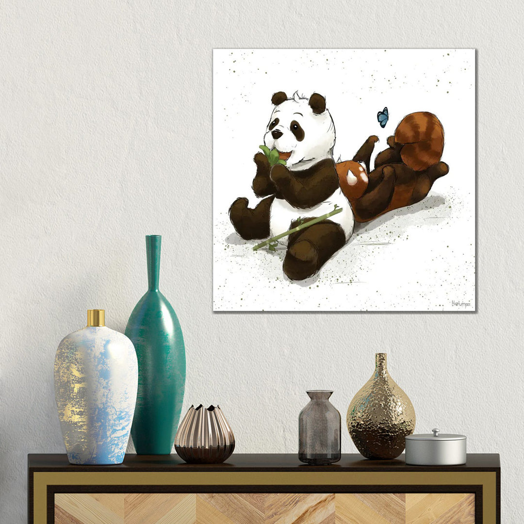 Pandafriends von Holumpa - Galerie-umwickelte Leinwand Giclée auf Leinwand