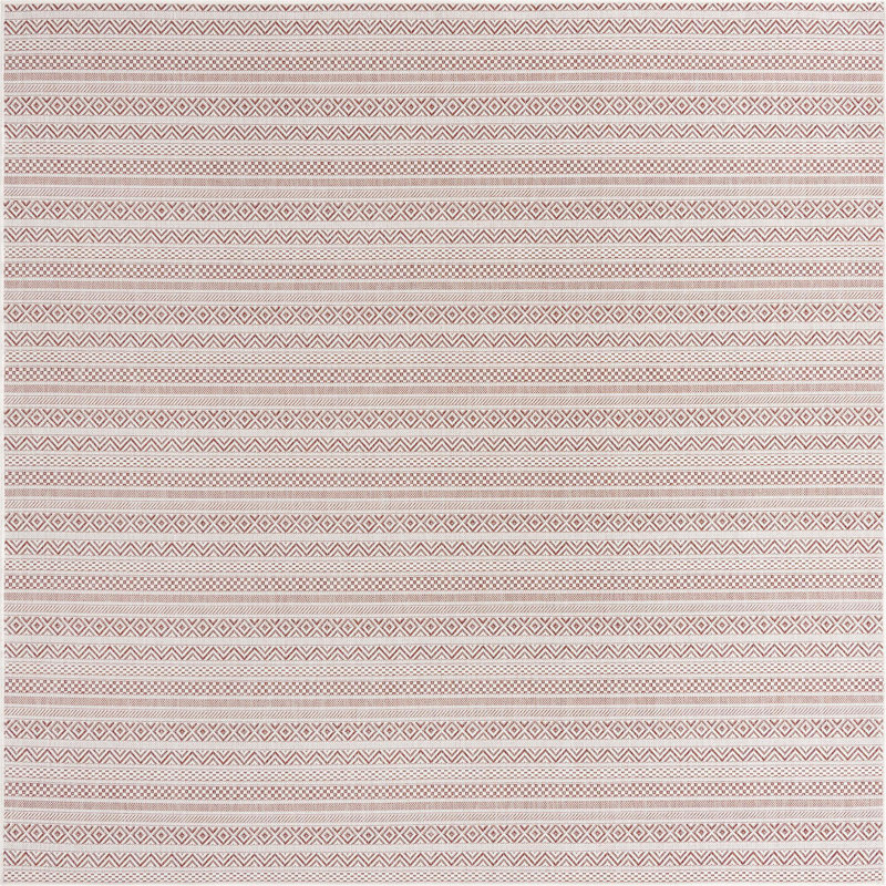 Tapis d'extérieur scintillant couleur brique, Carré 7 pi 10 po