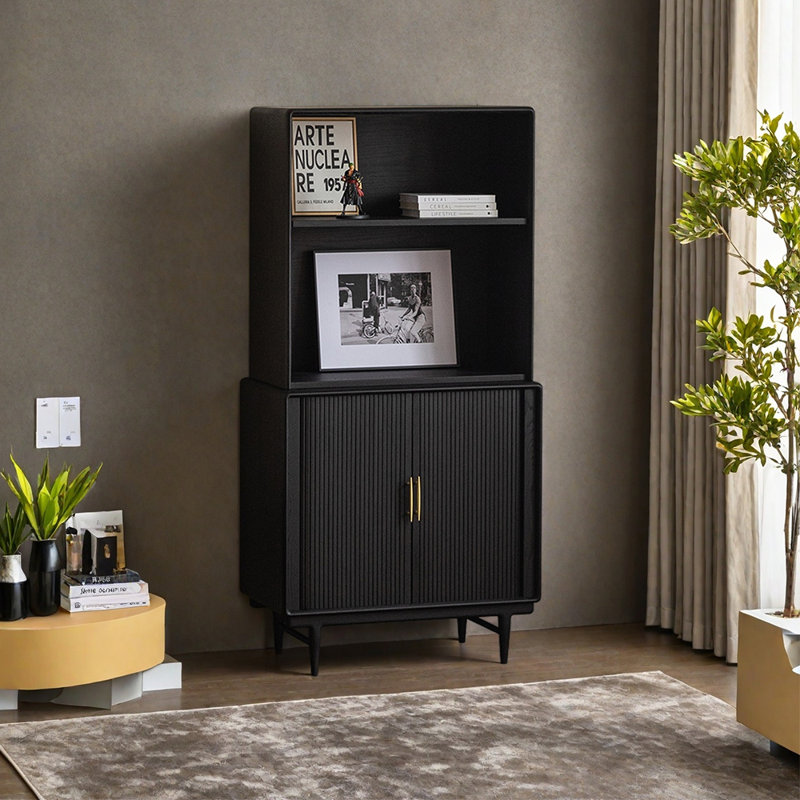 Luxury Style Black Large Storage Bookcase