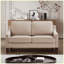 Canapé Canapé 2 places avec coussin de siège à ressorts, canapé rembourré en velours avec pieds en bois d'hévéa massif et housses amovibles, assemblage facile pour le salon, la chambre à coucher - taupe