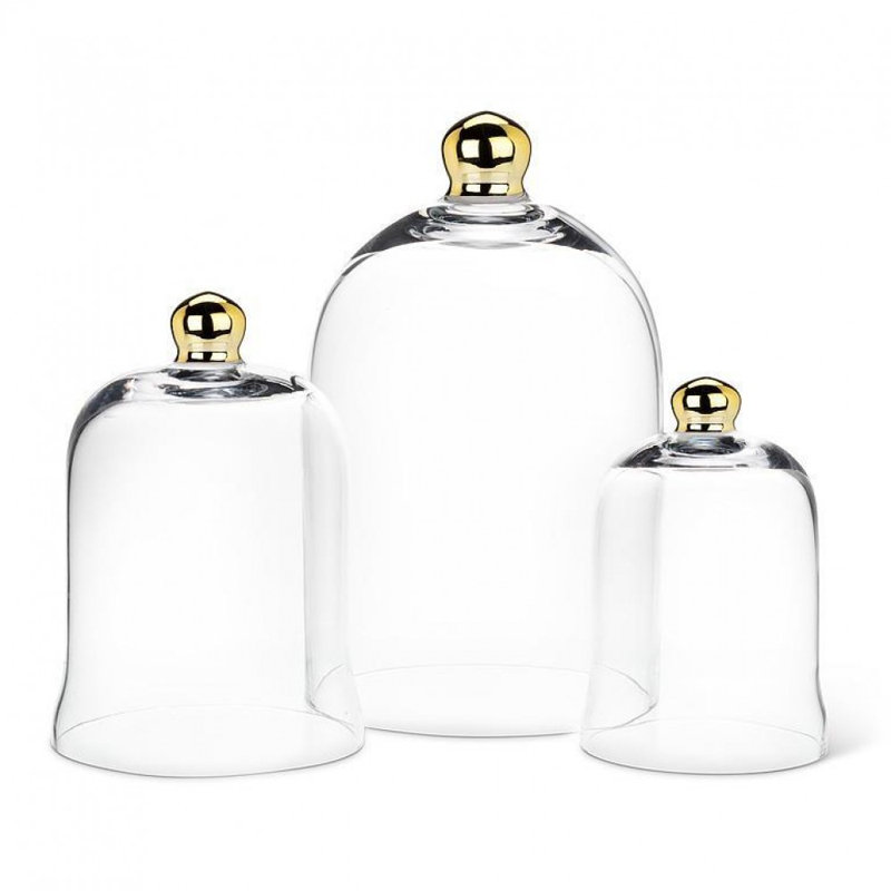 Grande cloche en forme de cloche avec bouton doré