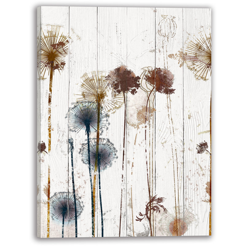 Whimsical Dandelion Shadows Canvas Wall Art, 24" H x 36" W