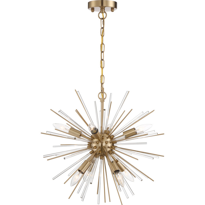 Lustre sphérique Spoutnik à 8 lumières Jazmin, Laiton rétro
