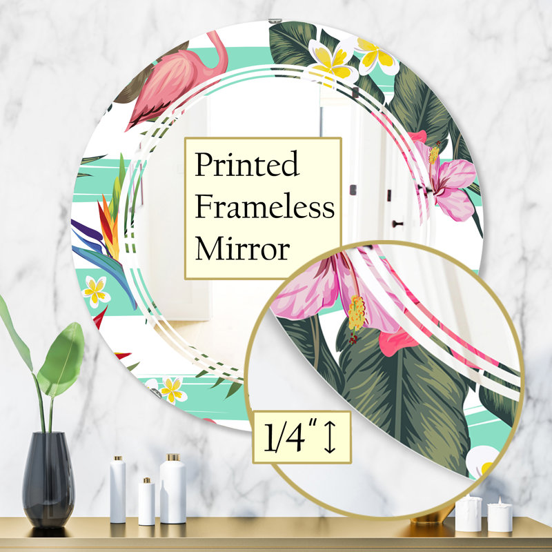 Miroir mural Elegant Blossom, H 31,5 po x l 31,5 po, Botanique