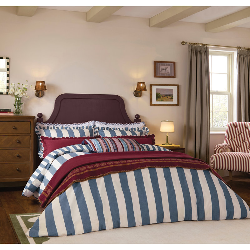 Country Stripe Cotton Duvet Cover Set, Single Duvet Cover + 1 Pillowcase