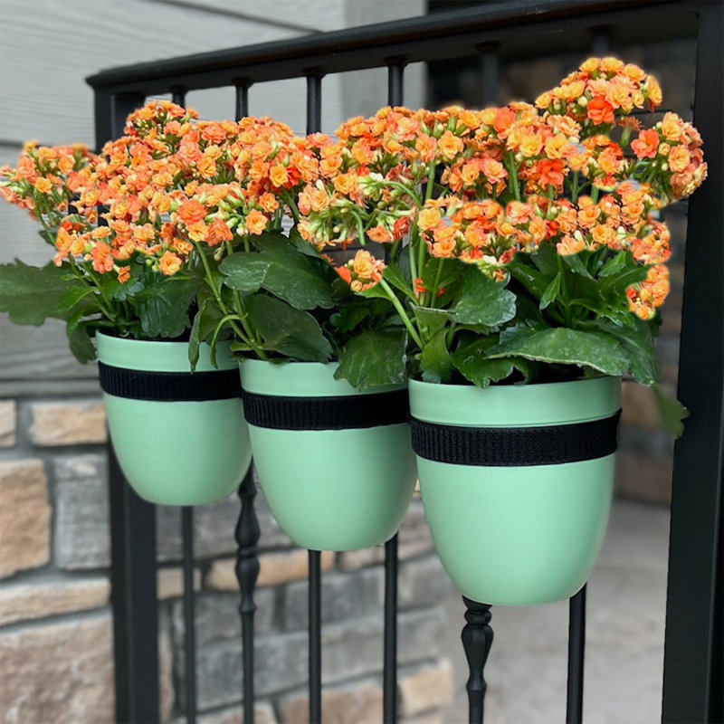 Ethelwyn Railing Planter, Green