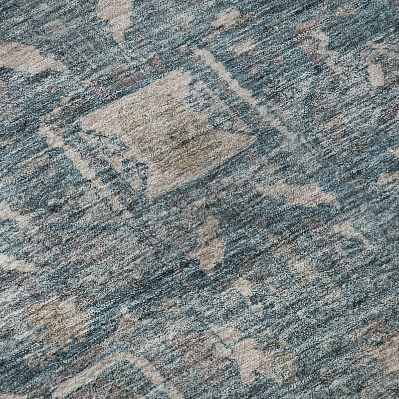 Premium Machine Washable Larock AMF1240 Medallion Rug, Rectangle 3' x 5'