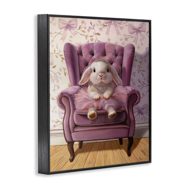 «Pink Princess Tutu Bunny», estampe numérique, design par Lucia Heffernan, H 14 po x l 11 po, Giclée encadrée noir minuit