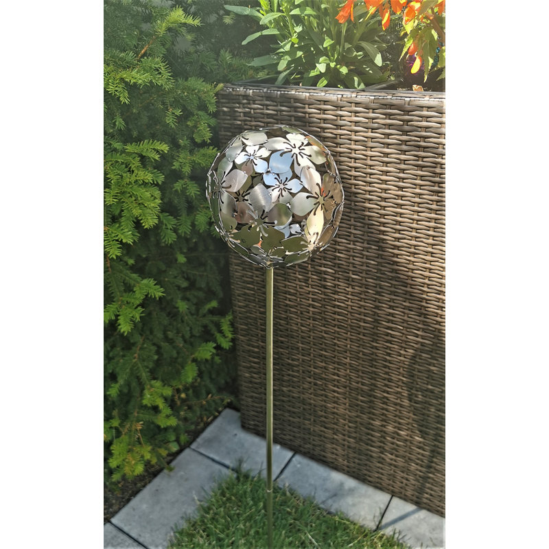 Cayo Stainless Steel Gazing Ball, 95cm H x 15cm W x 15cm D