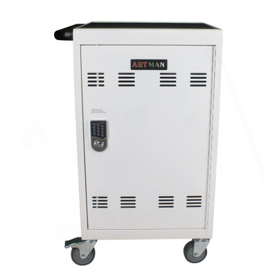 Chariot de chargement mobile et armoire pour 30 appareils avec serrure à combinaison, rangement sécurisé et chargement rapide