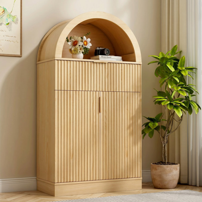 Armoire d'appoint cannelée de 43,7 po de hauteur à 2 portes