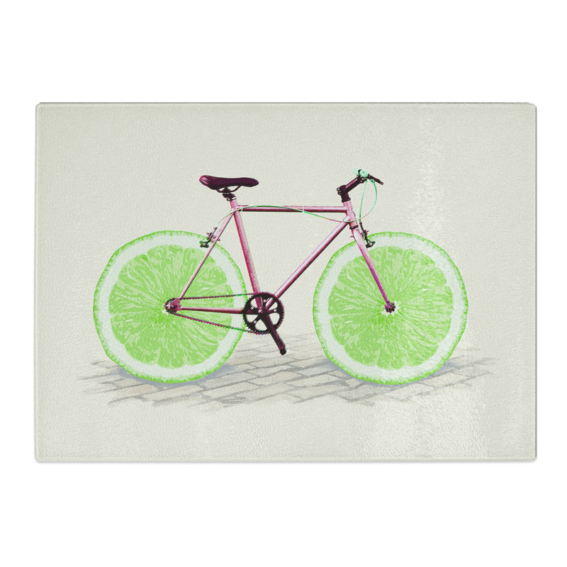 Lime Bicycle Chopping Board, 20cm W x 28.5cm L