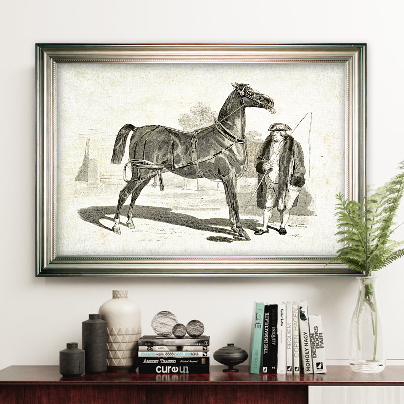« équin sketch vii », impression, Cadre argenté, H 30 po x l 42 po x P 2 po, Pas de tapis
