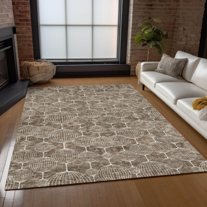 Lummus Washable Geometric Indoor / Outdoor Rug, Rectangle 10' x 14'