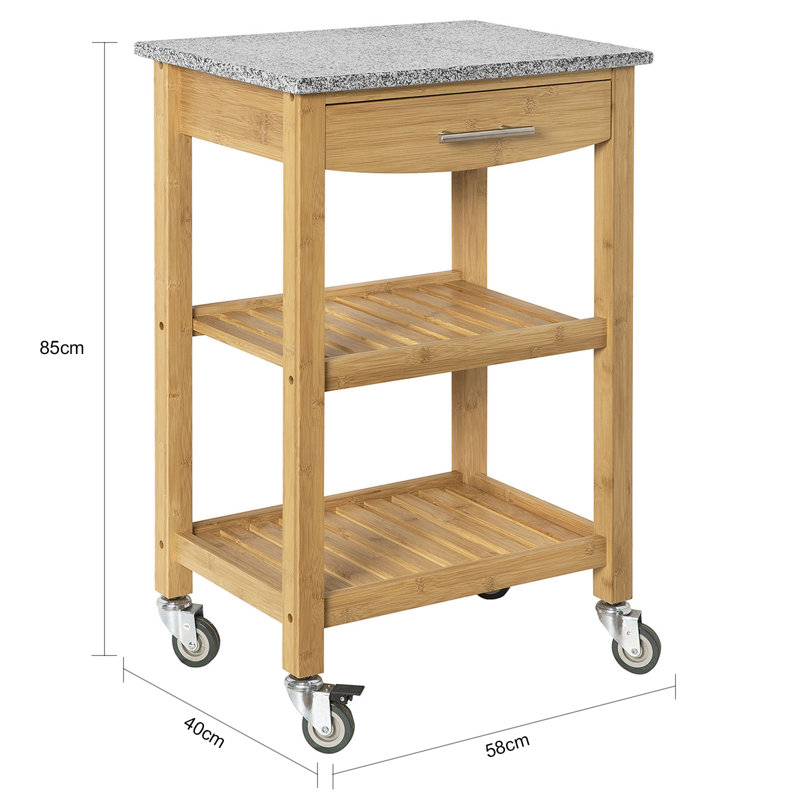 Rickett Granite Top Kitchen Cart