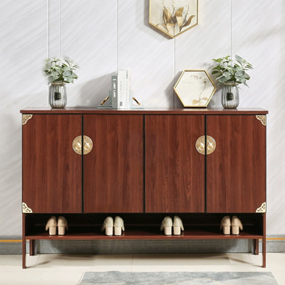 Nut-Brown Aluminium alloy Shoe Storage