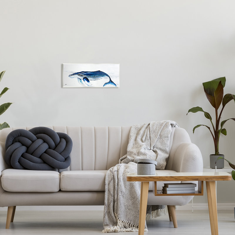 Baleine bleue vive, vie marine, vie marine par Stacy Gresell - impression sur panneau de fibres à densité moyenne