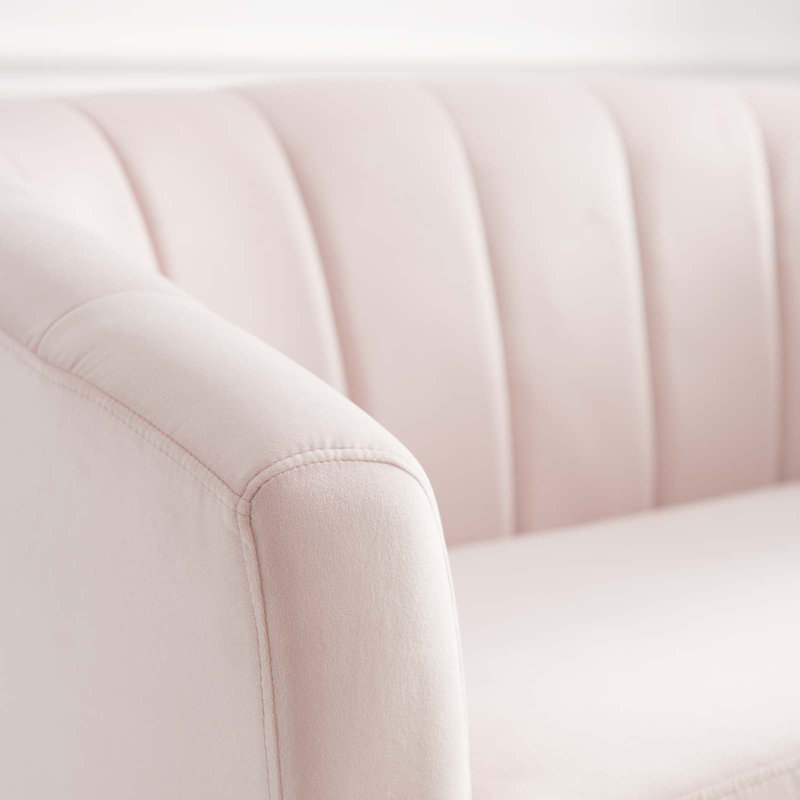 Causeuse en velours avec capitonnage rectangulaire Prospect, Rose