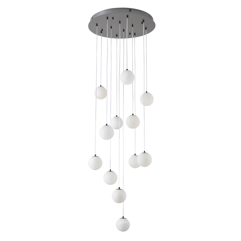 Lustre en forme de globe 12 lumières Transitional , Noir mat