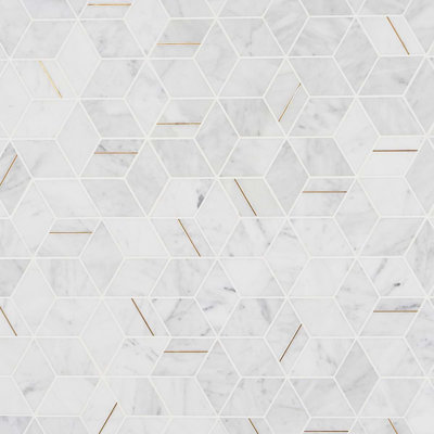 Morgana Polished Marble And Brass Mosaic