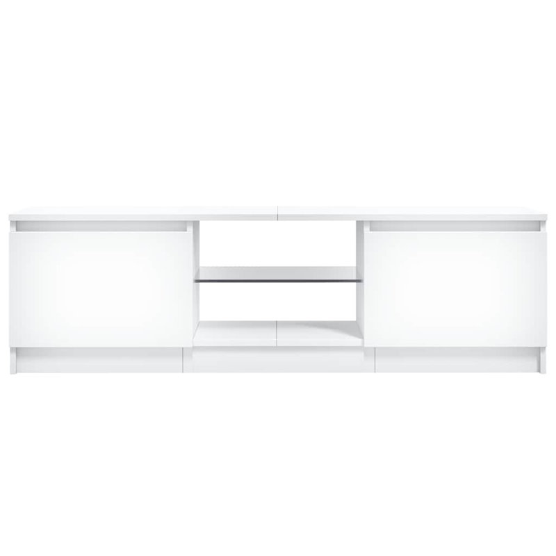 Labonte  TV Cabinet with LED Lights 120x30x35,5 cm, White, 36cm H x 120cm L x 30cm W