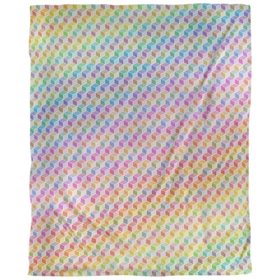 Tissu cube en arc-en-ciel